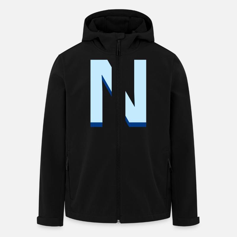Pop und moderner blauer Buchstabe n - Recycelte Männer Softshell-Jacke von Stanley/Stella - Schwarz