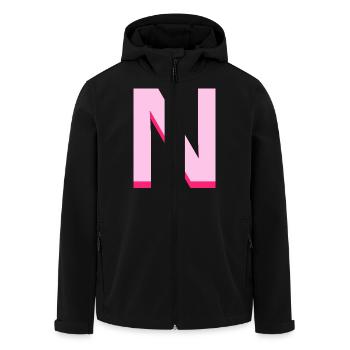 Pop und moderner rosa Buchstabe n - Recycelte Männer Softshell-Jacke von Stanley/Stella - Schwarz - Vorne - AI Model Male 185 light (185cm)