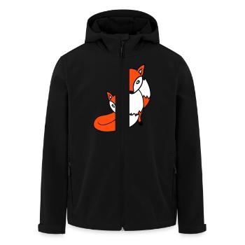 2 Foxes Friends Red Fox Two Wild Animals Team - Men’s Recycled Softshell Jacket by Stanley/Stella - black - Front - AI Model Male 185 light (185cm)