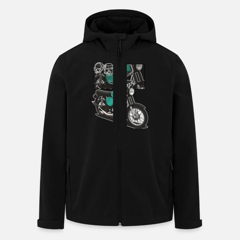 S51 (turquoise) // Illustration - Men’s Recycled Softshell Jacket by Stanley/Stella - black