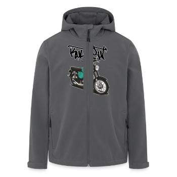 S51 (türkis) // Illustration - Recycelte Männer Softshell-Jacke von Stanley/Stella - Anthrazit - Vorne - AI Model Male 185 light (185cm)