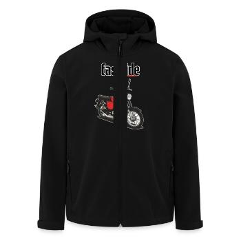 S51 (rot) // Illustration - Recycelte Männer Softshell-Jacke von Stanley/Stella - Schwarz - Vorne - AI Model Male 185 light (185cm)