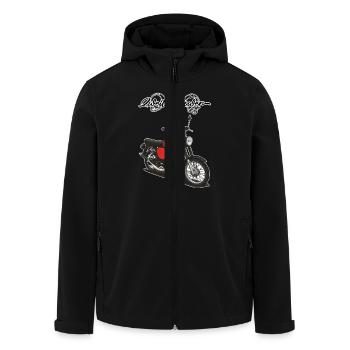 S51 (red) // Illustration - Men’s Recycled Softshell Jacket by Stanley/Stella - black - Front - AI Model Male 185 light (185cm)