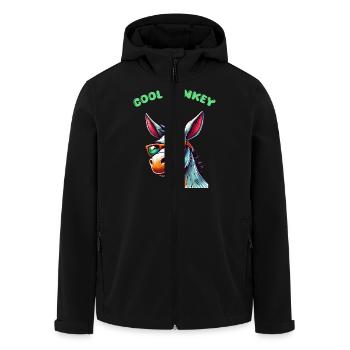 Âne Bande Dessinée Cool - Veste softshell homme en polyester recyclé Stanley/Stella - noir - Devant - AI Model Male 185 light (185cm)