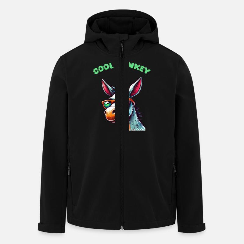 esel comic cool - Recycelte Männer Softshell-Jacke von Stanley/Stella - Schwarz