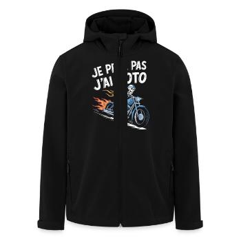 J'peux pas j'ai moto - Veste softshell homme en polyester recyclé Stanley/Stella - noir - Devant - AI Model Male 185 light (185cm)