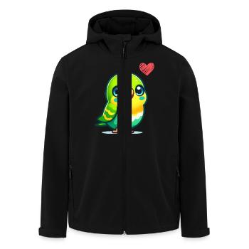L’amour de la perruche - Veste softshell homme en polyester recyclé Stanley/Stella - noir - Devant - AI Model Male 185 light (185cm)