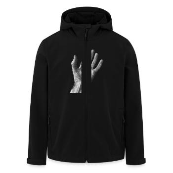 Schwarz-weiße Handfläche - Recycelte Männer Softshell-Jacke von Stanley/Stella - Schwarz - Vorne - AI Model Male 185 light (185cm)