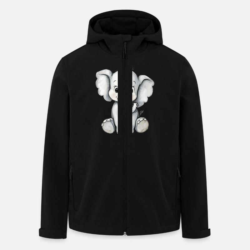kleiner süßer Elefant - Recycelte Männer Softshell-Jacke von Stanley/Stella - Schwarz