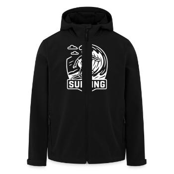 Surfeur Logo Surfeur - Veste softshell homme en polyester recyclé Stanley/Stella - noir - Devant - AI Model Male 185 light (185cm)