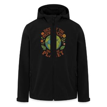 Zerstöre das Patriarchat, nicht den Planeten Öko-Feministin - Recycelte Männer Softshell-Jacke von Stanley/Stella - Schwarz - Vorne - AI Model Male 185 light (185cm)