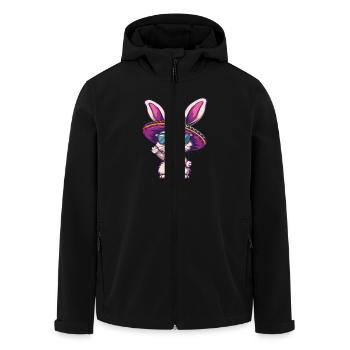 Hase Comic Lustig Sombrero - Recycelte Männer Softshell-Jacke von Stanley/Stella - Schwarz - Vorne - AI Model Male 185 light (185cm)