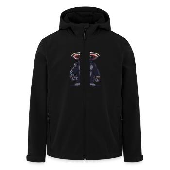 Gorilla Comic Funny Sombrero - Men’s Recycled Softshell Jacket by Stanley/Stella - black - Front - AI Model Male 185 light (185cm)