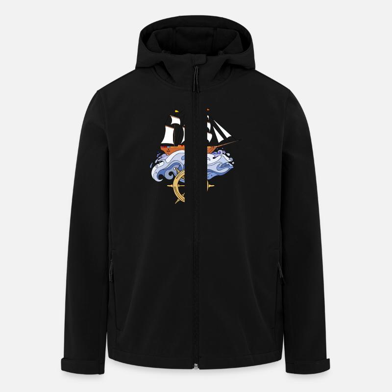 Segelschiff - Recycelte Männer Softshell-Jacke von Stanley/Stella - Schwarz