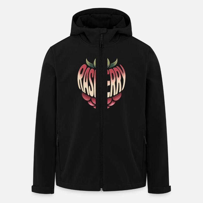 Framboise - Logo Cool Fruit - Veste softshell homme en polyester recyclé Stanley/Stella - noir