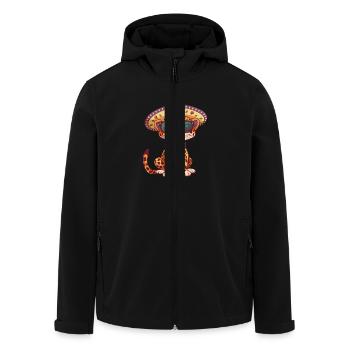 Leopard Comic Funny Sombrero - Men’s Recycled Softshell Jacket by Stanley/Stella - black - Front - AI Model Male 185 light (185cm)