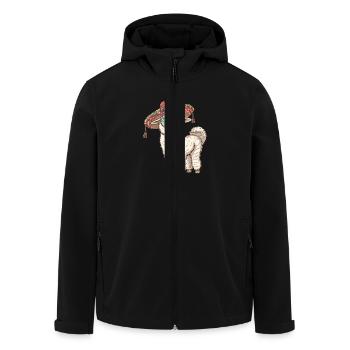 Alpaca Llama Funny Sombrero - Men’s Recycled Softshell Jacket by Stanley/Stella - black - Front - AI Model Male 185 light (185cm)