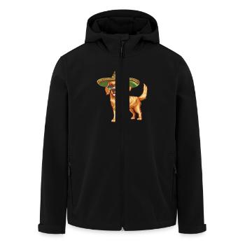 Golden Retriever Chien Sombrero - Veste softshell homme en polyester recyclé Stanley/Stella - noir - Devant - AI Model Male 185 light (185cm)