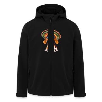 Beagle Hund Lustig Sombrero - Recycelte Männer Softshell-Jacke von Stanley/Stella - Schwarz - Vorne - AI Model Male 185 light (185cm)