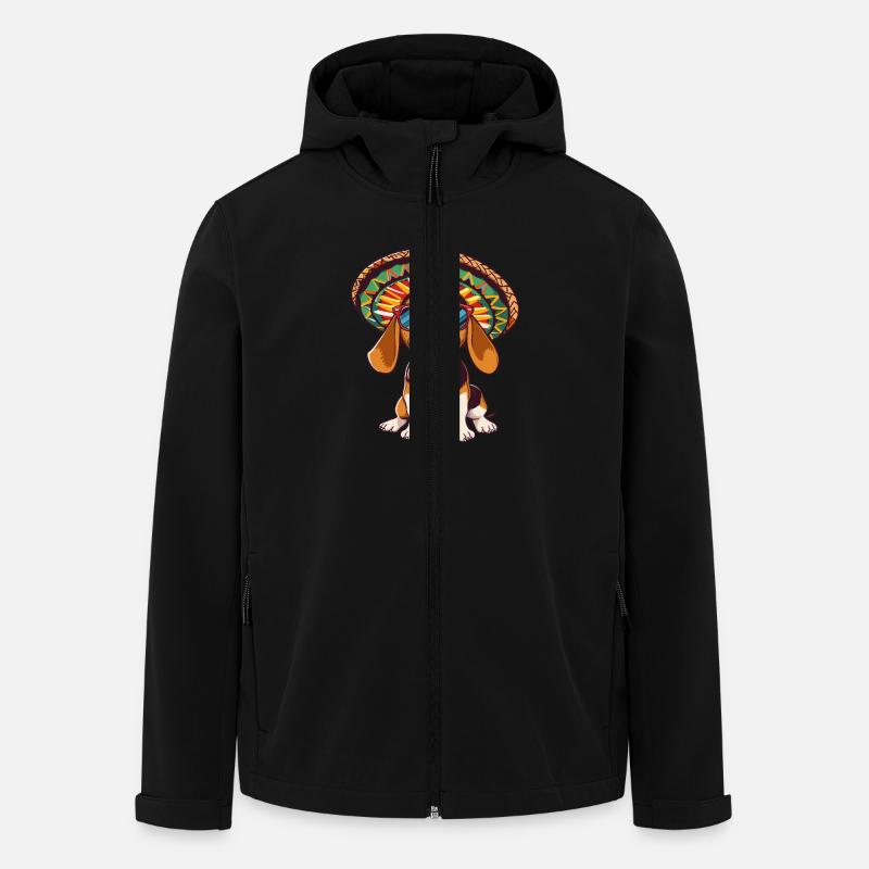 Beagle chien drôle sombrero - Veste softshell homme en polyester recyclé Stanley/Stella - noir