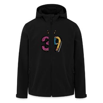 39 Zahl Krone - Recycelte Männer Softshell-Jacke von Stanley/Stella - Schwarz - Vorne - AI Model Male 185 light (185cm)