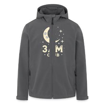 Sleepless Club – Édition Midnight Mood - Veste softshell homme en polyester recyclé Stanley/Stella - charbon - Devant - AI Model Male 185 light (185cm)