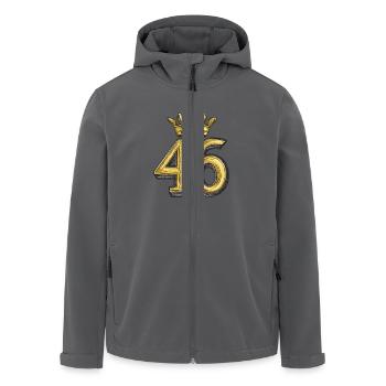 46 Zahl Krone - Recycelte Männer Softshell-Jacke von Stanley/Stella - Schwarz - Vorne - AI Model Male 185 light (185cm)