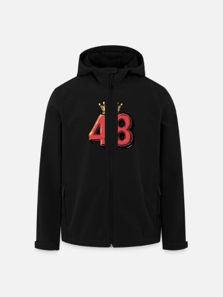 48 Zahl Krone - Recycelte Männer Softshell-Jacke von Stanley/Stella - Schwarz