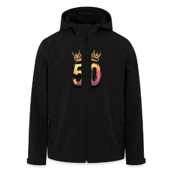 50 Number Crown - Men’s Recycled Softshell Jacket by Stanley/Stella - black - Front - AI Model Male 185 light (185cm)