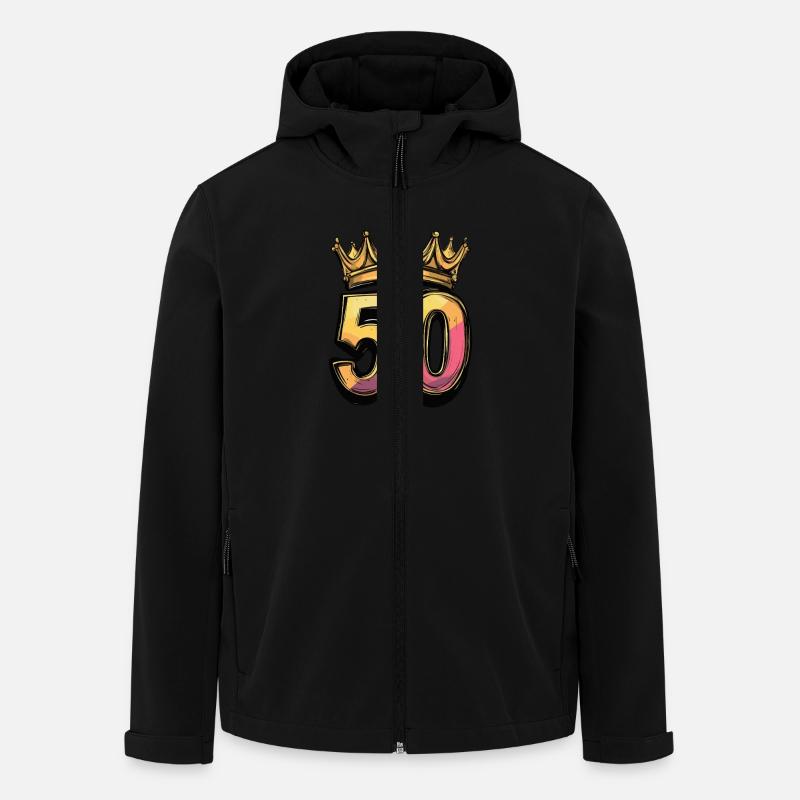 50 Number Crown - Men’s Recycled Softshell Jacket by Stanley/Stella - black