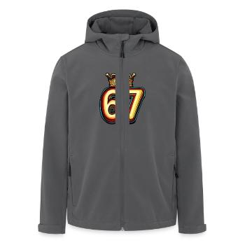 67 Number Krone - Men’s Recycled Softshell Jacket by Stanley/Stella - black - Front - AI Model Male 185 light (185cm)