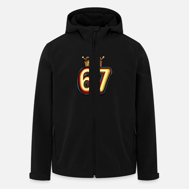 67 Nombre Couronne - Veste softshell homme en polyester recyclé Stanley/Stella - noir