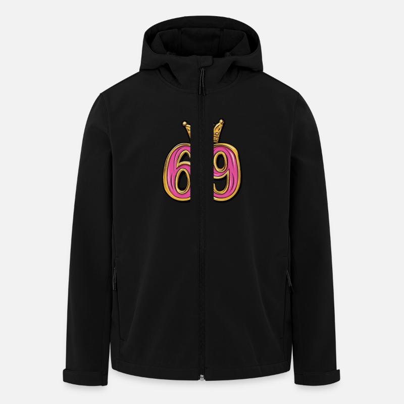 69 Nombre Couronne - Veste softshell homme en polyester recyclé Stanley/Stella - noir