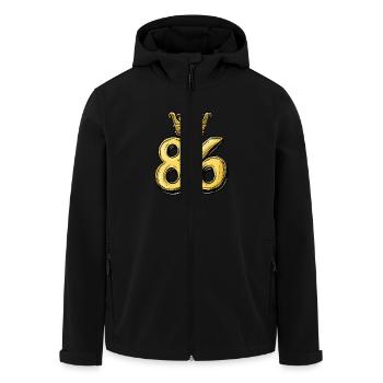 86 Number Krone - Men’s Recycled Softshell Jacket by Stanley/Stella - black - Front - AI Model Male 185 light (185cm)