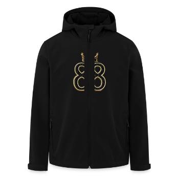88 Zahl Krone - Recycelte Männer Softshell-Jacke von Stanley/Stella - Schwarz - Vorne - AI Model Male 185 light (185cm)