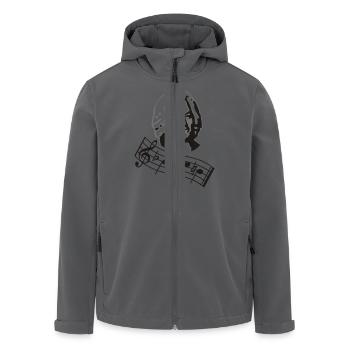 bach noten 2col - Recycelte Männer Softshell-Jacke von Stanley/Stella - Schwarz - Vorne - AI Model Male 185 light (185cm)