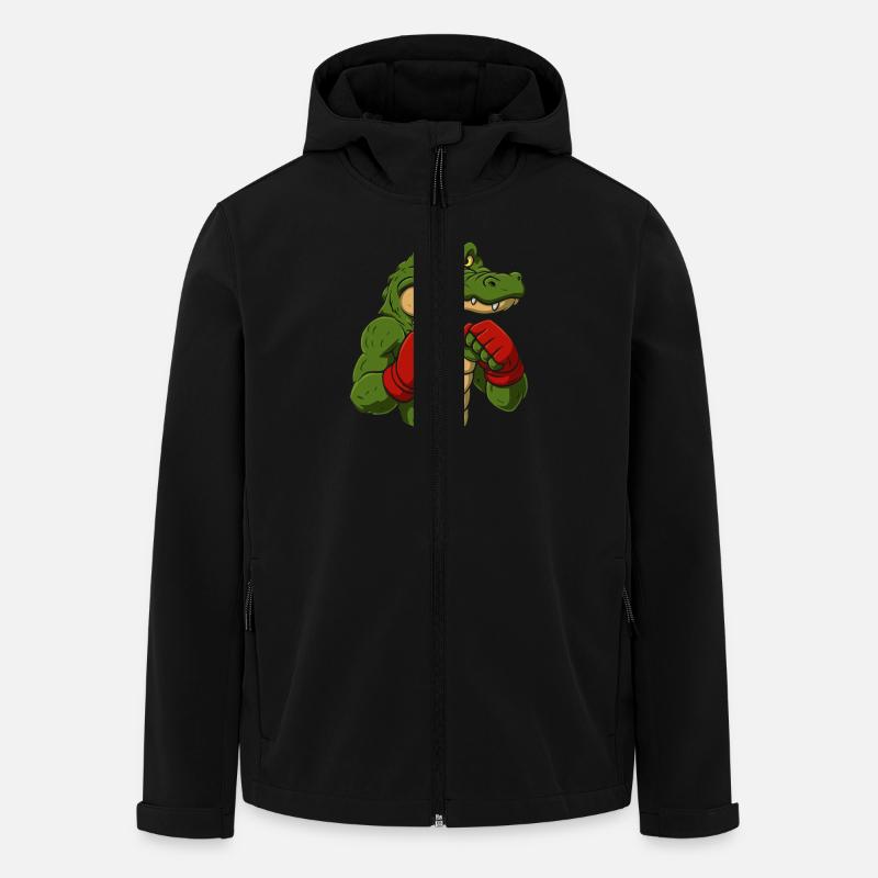 Crocodile Boxe Dessin animé - Veste softshell homme en polyester recyclé Stanley/Stella - noir