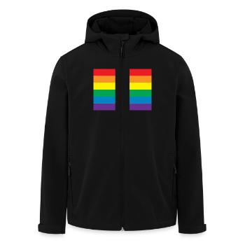 Classic Gay Pride Rainbow - Men’s Recycled Softshell Jacket by Stanley/Stella - black - Front - AI Model Male 185 light (185cm)
