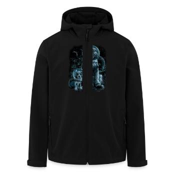 WE MISS HOME - Men’s Recycled Softshell Jacket by Stanley/Stella - black - Front - AI Model Male 185 light (185cm)