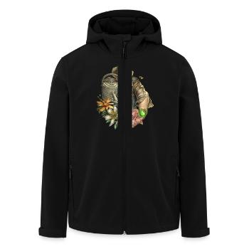 Gärtner Grüner Daumen Biene RAHMENLOS Geschenk - Recycelte Männer Softshell-Jacke von Stanley/Stella - Schwarz - Vorne - AI Model Male 185 light (185cm)