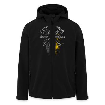 Retten Löschen Bergen Schützen - Recycelte Männer Softshell-Jacke von Stanley/Stella - Schwarz - Vorne - AI Model Male 185 light (185cm)