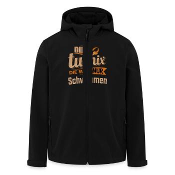Die tut nix - Die will nur Schwimmen - RAHMENLOS - Recycelte Männer Softshell-Jacke von Stanley/Stella - Schwarz - Vorne - AI Model Male 185 light (185cm)