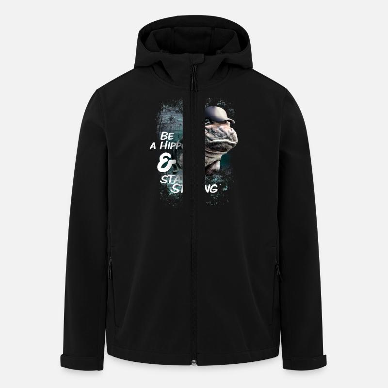 hippo love - Recycelte Männer Softshell-Jacke von Stanley/Stella - Schwarz