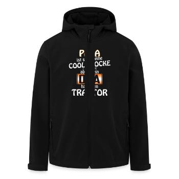 papa coole socke TRAKTOR - Recycelte Männer Softshell-Jacke von Stanley/Stella - Schwarz - Vorne - AI Model Male 185 light (185cm)
