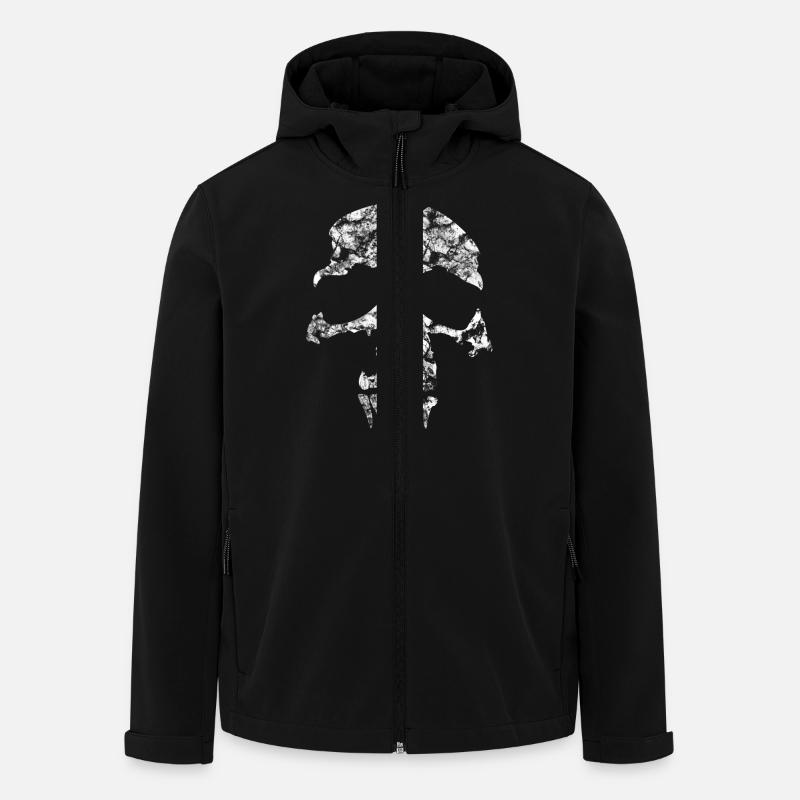 crâne et os croisés - Veste softshell homme en polyester recyclé Stanley/Stella - noir