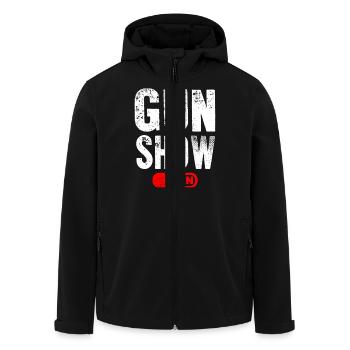 Gun Show Mode ON - Recycelte Männer Softshell-Jacke von Stanley/Stella - Schwarz - Vorne - AI Model Male 185 light (185cm)