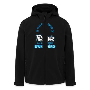 "J'ai besoin d'un apéro" t-shirt humour apéro - Veste softshell homme en polyester recyclé Stanley/Stella - noir - Devant - AI Model Male 185 light (185cm)