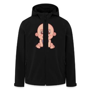 Baby lachend - Recycelte Männer Softshell-Jacke von Stanley/Stella - Schwarz - Vorne - AI Model Male 185 light (185cm)
