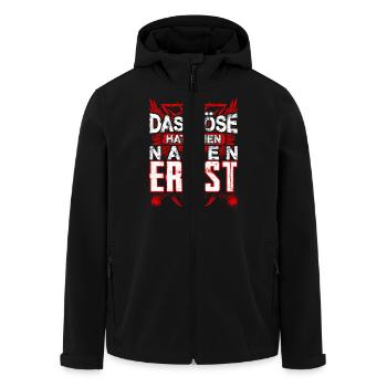 ERNST - Name - Recycelte Männer Softshell-Jacke von Stanley/Stella - Schwarz - Vorne - AI Model Male 185 light (185cm)