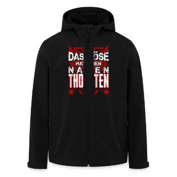 THORSTEN - Name - Recycelte Männer Softshell-Jacke von Stanley/Stella - Schwarz - Vorne - AI Model Male 185 light (185cm)